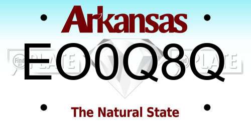 EO0Q8Q Arkansas License Plate