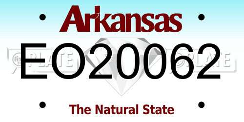 EO20062 Arkansas License Plate