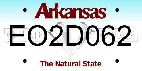 EO2D062 Arkansas License Plate