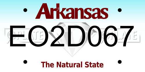 EO2D067 Arkansas License Plate
