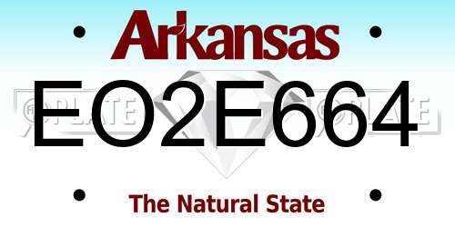 EO2E664 Arkansas License Plate