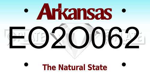 EO2O062 Arkansas License Plate