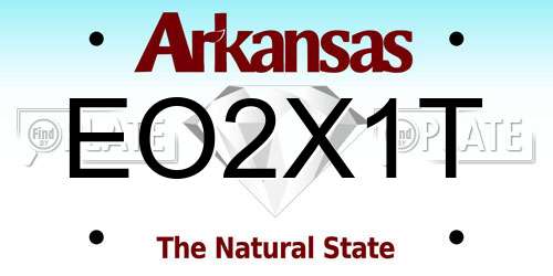 EO2X1T Arkansas License Plate