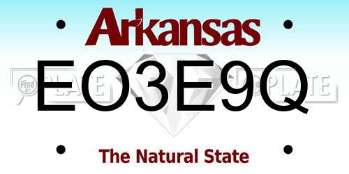 EO3E9Q Arkansas License Plate