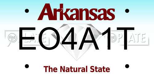 EO4A1T Arkansas License Plate