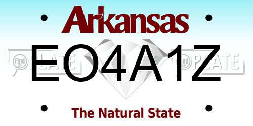 EO4A1Z Arkansas License Plate