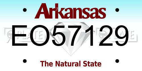 EO57129 Arkansas License Plate