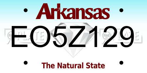 EO5Z129 Arkansas License Plate
