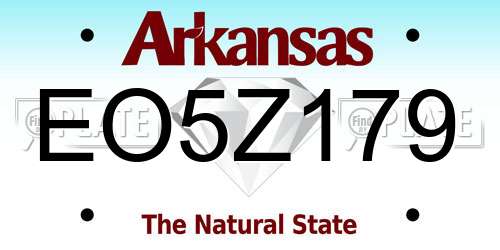 EO5Z179 Arkansas License Plate
