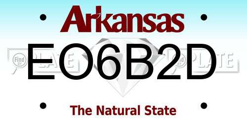 EO6B2D Arkansas License Plate