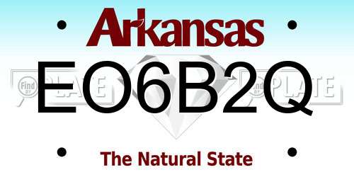 EO6B2Q Arkansas License Plate