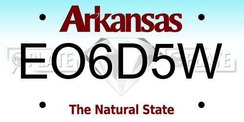 EO6D5W Arkansas License Plate