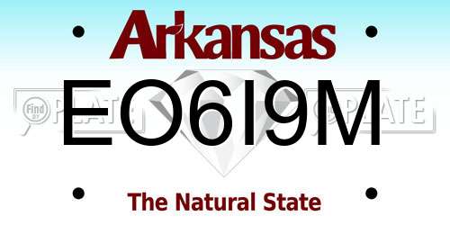 EO6I9M Arkansas License Plate