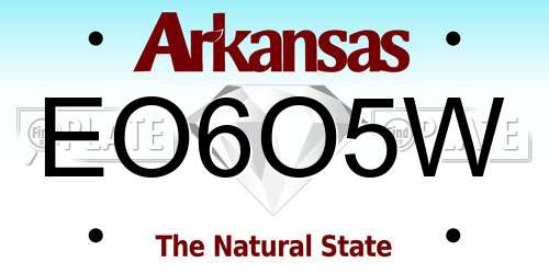 EO6O5W Arkansas License Plate