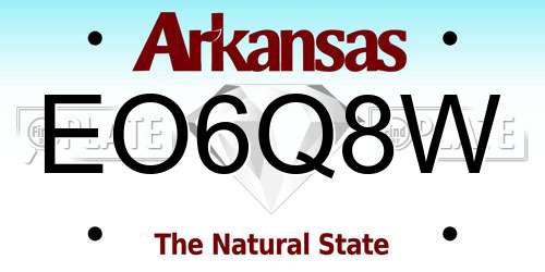 EO6Q8W Arkansas License Plate