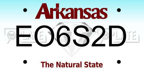 EO6S2D Arkansas License Plate