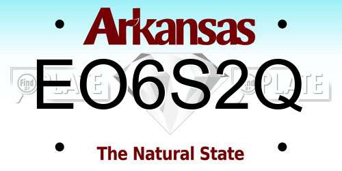 EO6S2Q Arkansas License Plate