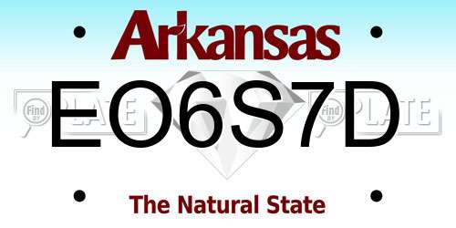 EO6S7D Arkansas License Plate