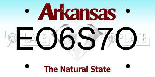 EO6S7O Arkansas License Plate