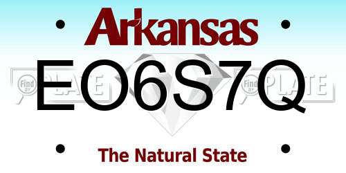 EO6S7Q Arkansas License Plate