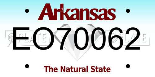 EO70062 Arkansas License Plate