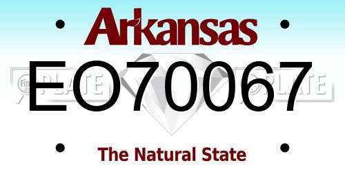 EO70067 Arkansas License Plate