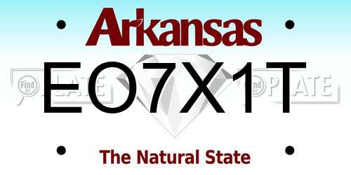 EO7X1T Arkansas License Plate