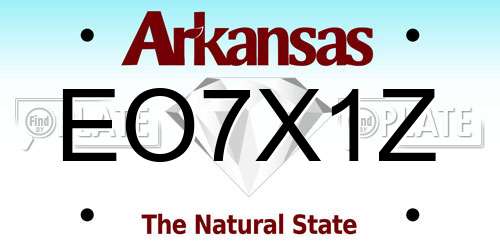 EO7X1Z Arkansas License Plate