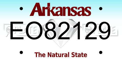 EO82129 Arkansas License Plate