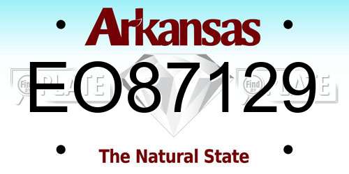 EO87129 Arkansas License Plate