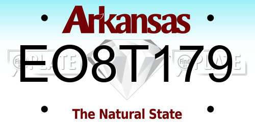 EO8T179 Arkansas License Plate