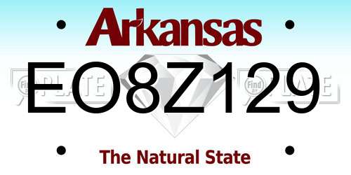 EO8Z129 Arkansas License Plate