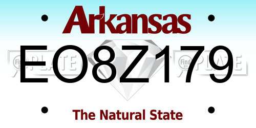 EO8Z179 Arkansas License Plate