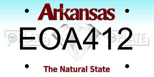 EOA412 Arkansas License Plate