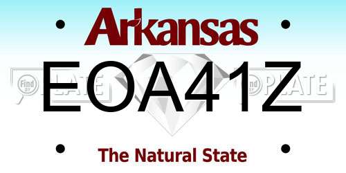 EOA41Z Arkansas License Plate