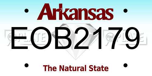 EOB2179 Arkansas License Plate