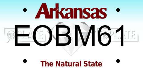 EOBM61 Arkansas License Plate