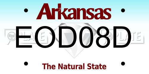 EOD08D Arkansas License Plate