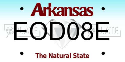 EOD08E Arkansas License Plate