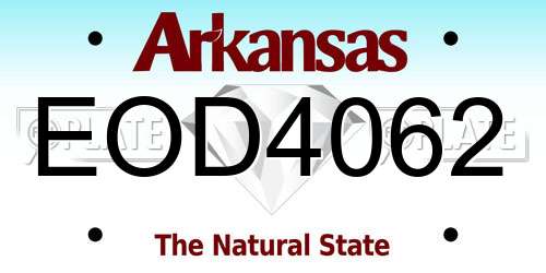 EOD4062 Arkansas License Plate