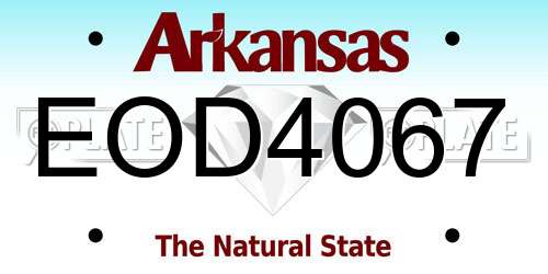 EOD4067 Arkansas License Plate
