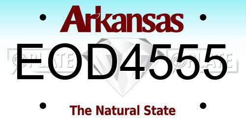 EOD4555 Arkansas License Plate