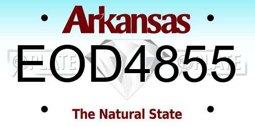 EOD4855 Arkansas License Plate