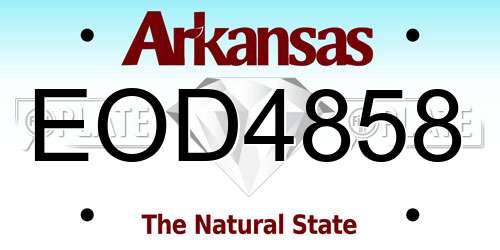 EOD4858 Arkansas License Plate