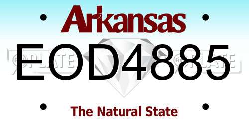 EOD4885 Arkansas License Plate