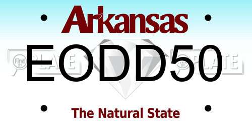 EODD50 Arkansas License Plate