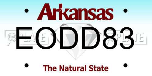 EODD83 Arkansas License Plate