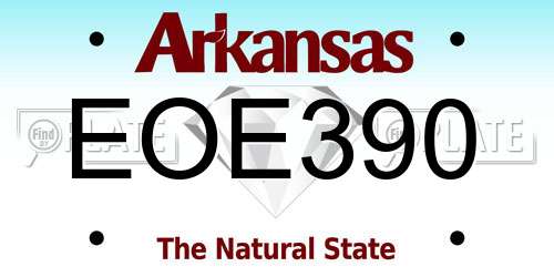 EOE390 Arkansas License Plate