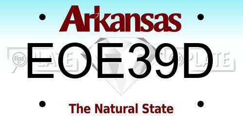 EOE39D Arkansas License Plate