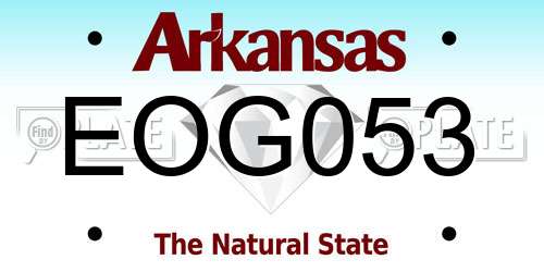 EOG053 Arkansas License Plate